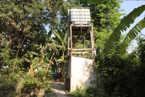 Tandon: Tandon penyediaan air bersih dari batuan Pondok Pesantren Sidogiri yang terletak di dusun Wangkal